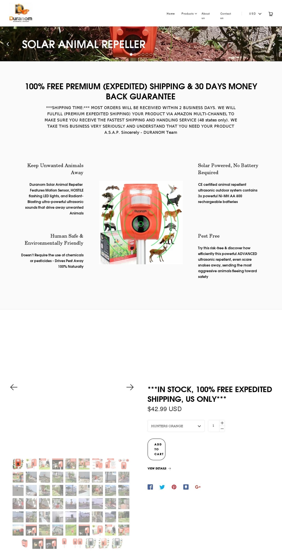 duranom.com shopify website screenshot