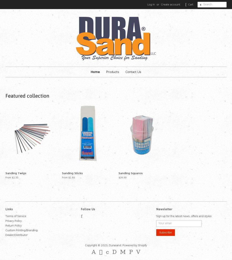 durasand.com shopify website screenshot