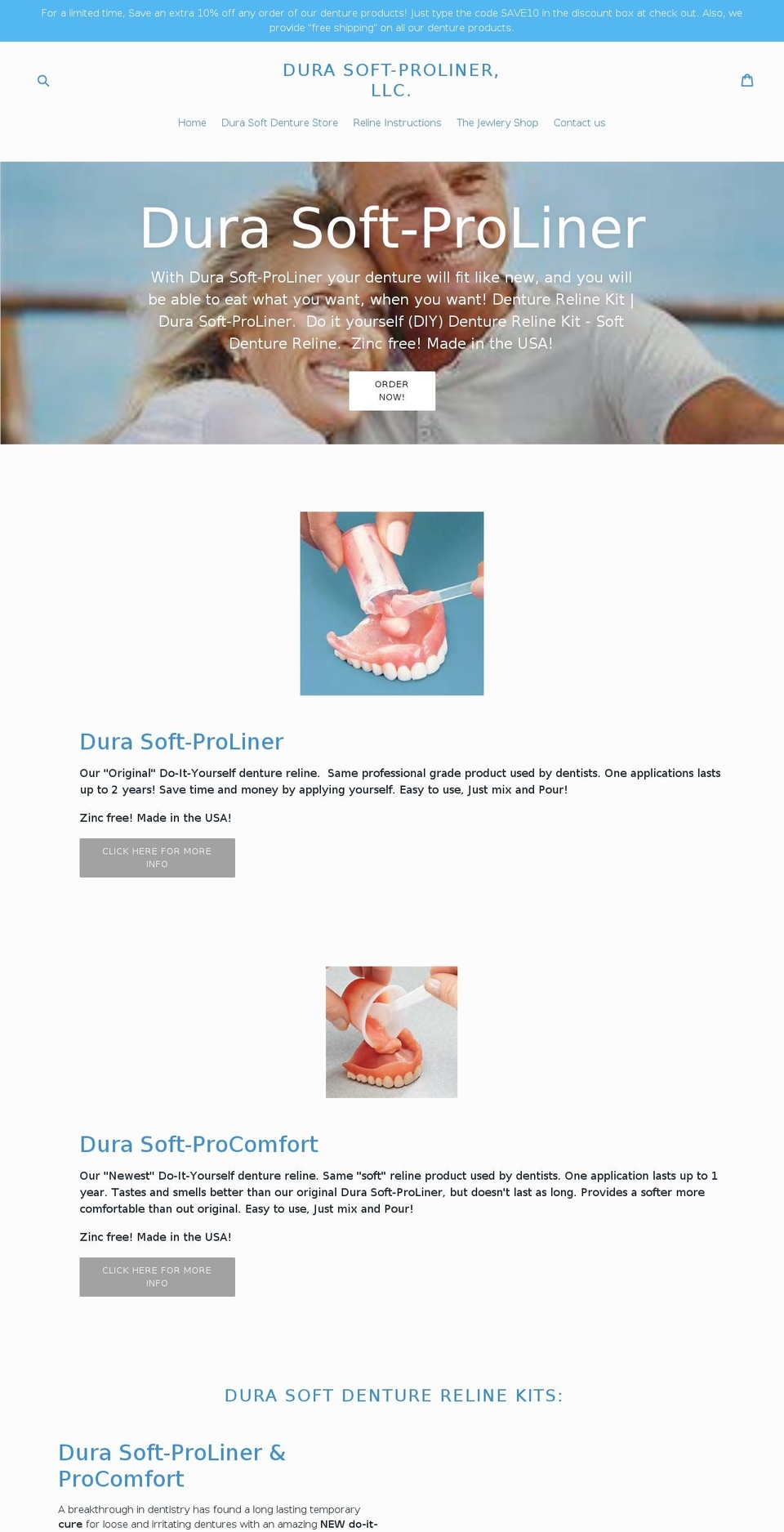 durasoftreliner.com — Shopify storefront screenshot
