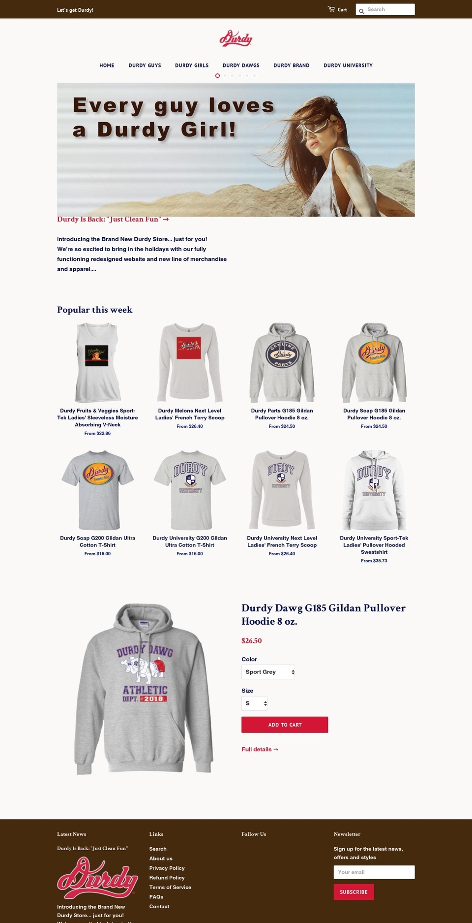 durdyunderwear.com shopify website screenshot