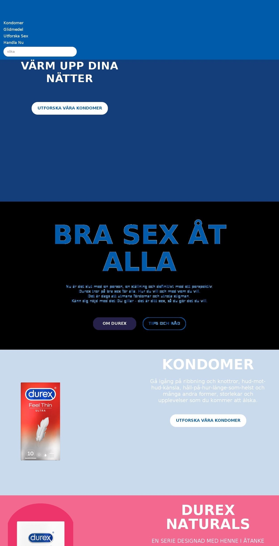 durex.se shopify website screenshot