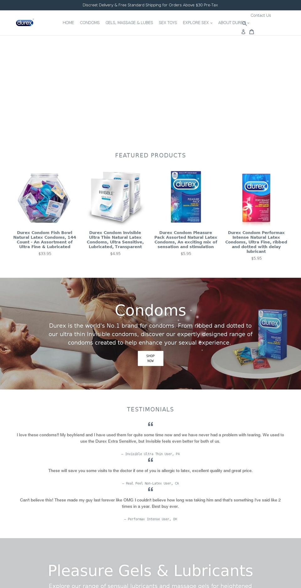 durexusa.com — Shopify storefront screenshot