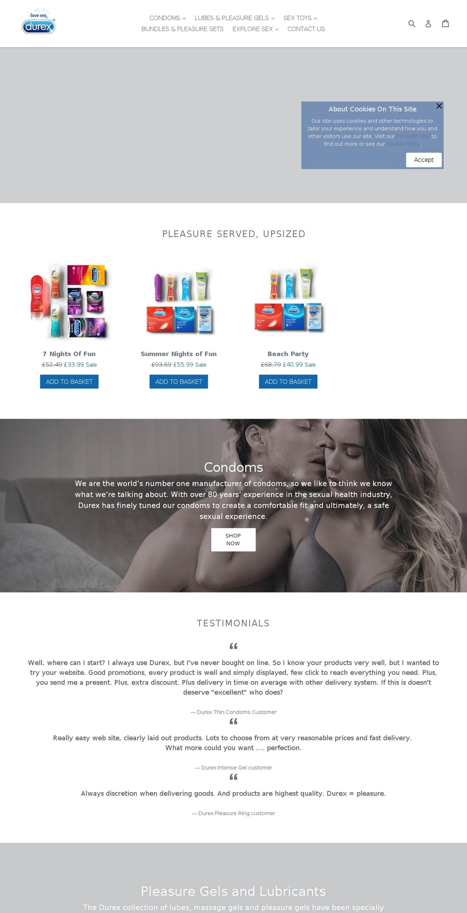 durexvending.co.uk shopify website screenshot