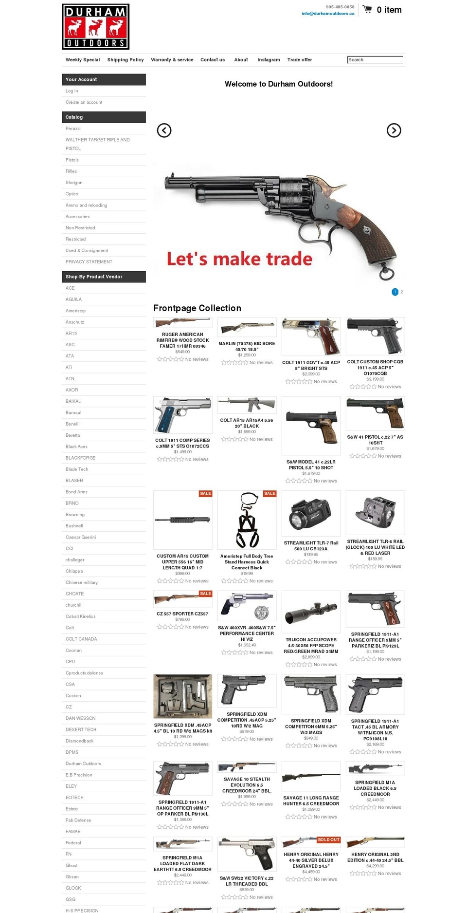 durhamoutdoor.com — Shopify storefront screenshot