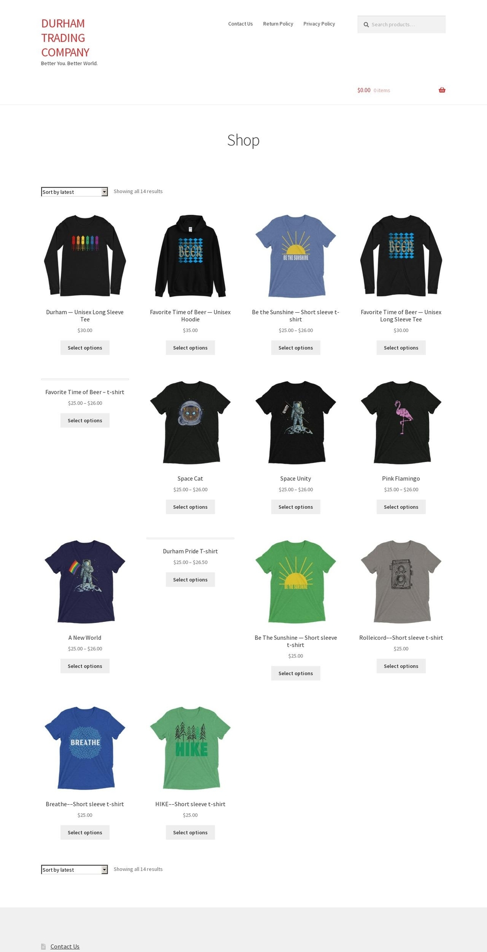 durhamtradingcompany.com — Shopify storefront screenshot
