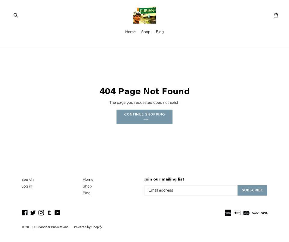 durianrider.net shopify website screenshot