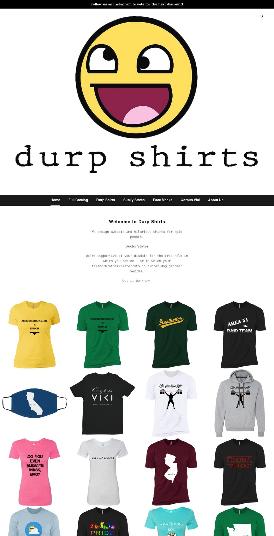 durpshirts.com shopify website screenshot