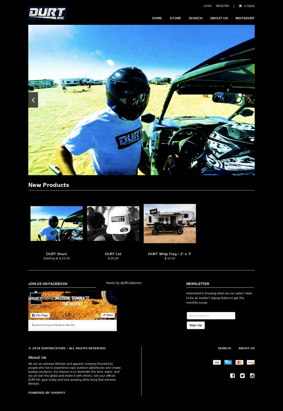 durtinc.com shopify website screenshot