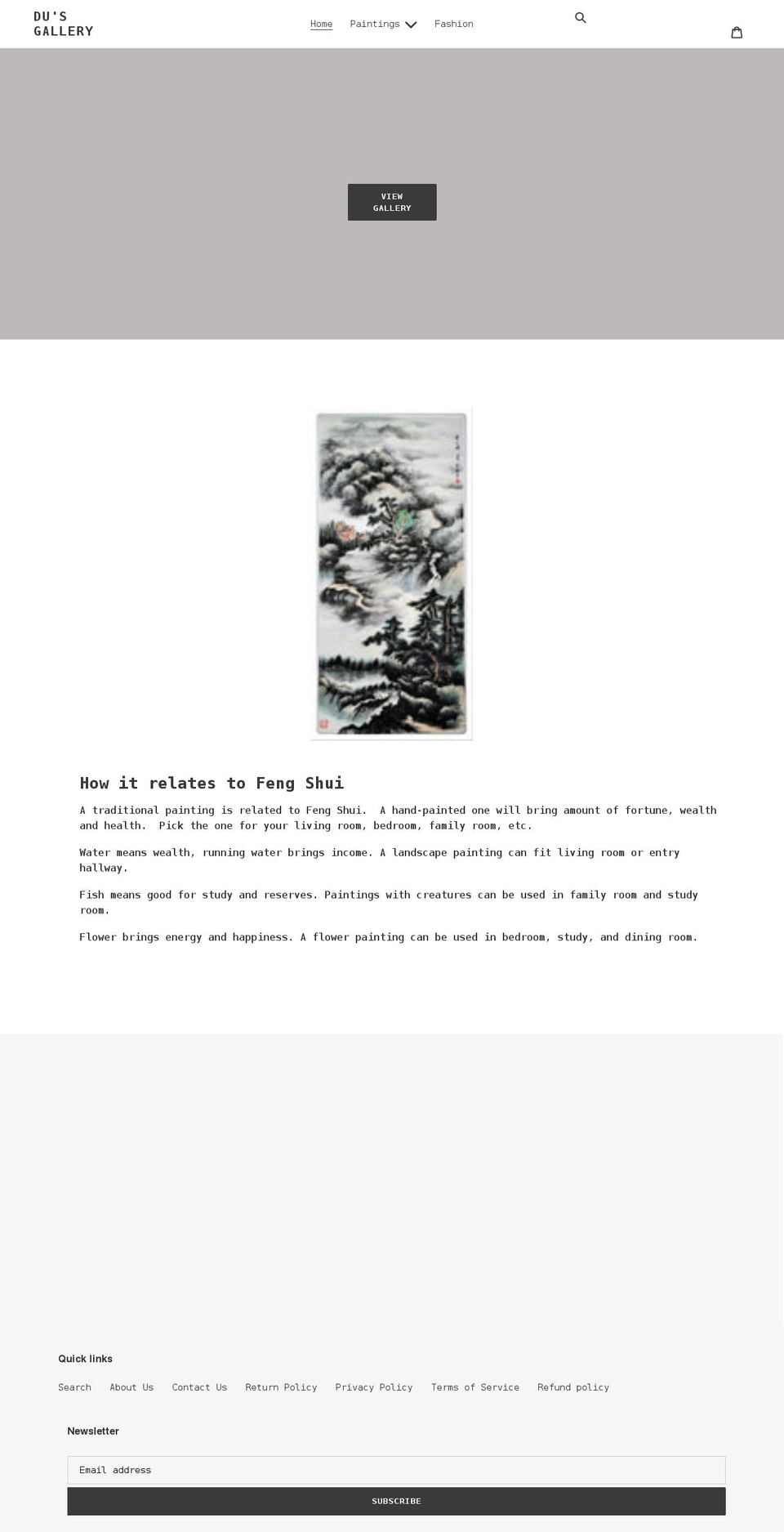 dusgallery.com shopify website screenshot