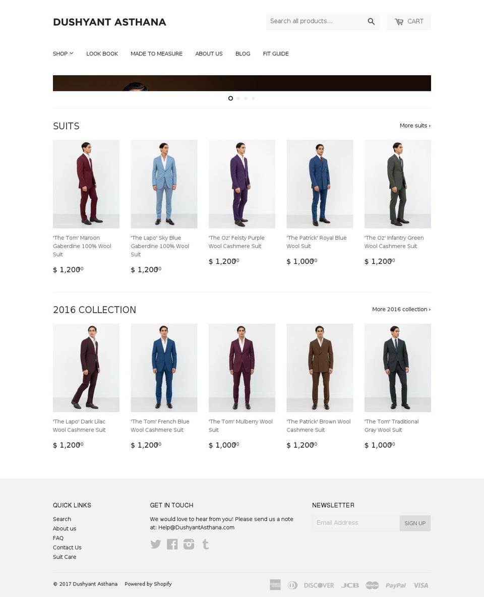dushyantasthana.com shopify website screenshot