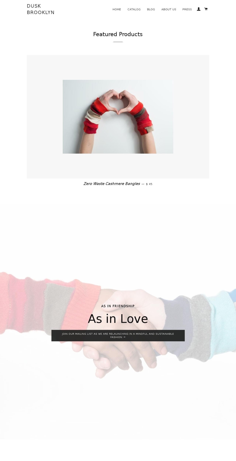 duskbrooklyn.com shopify website screenshot