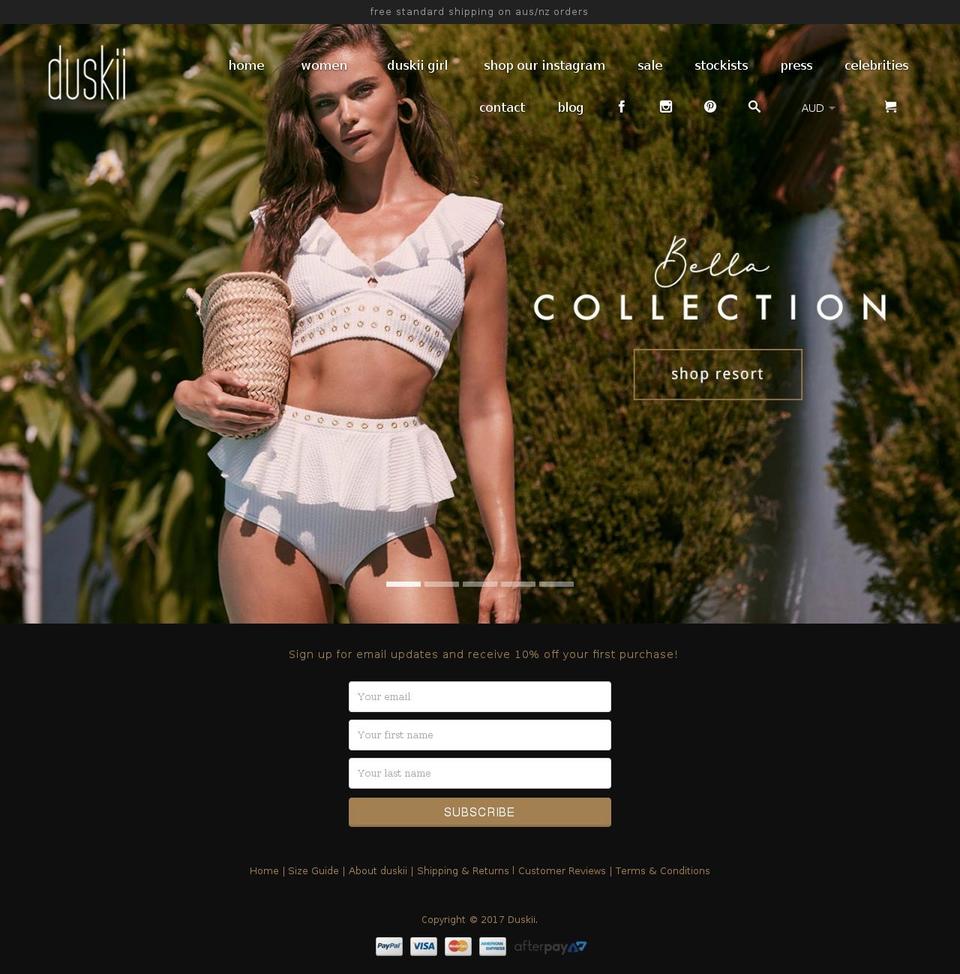 duskii.com.au shopify website screenshot