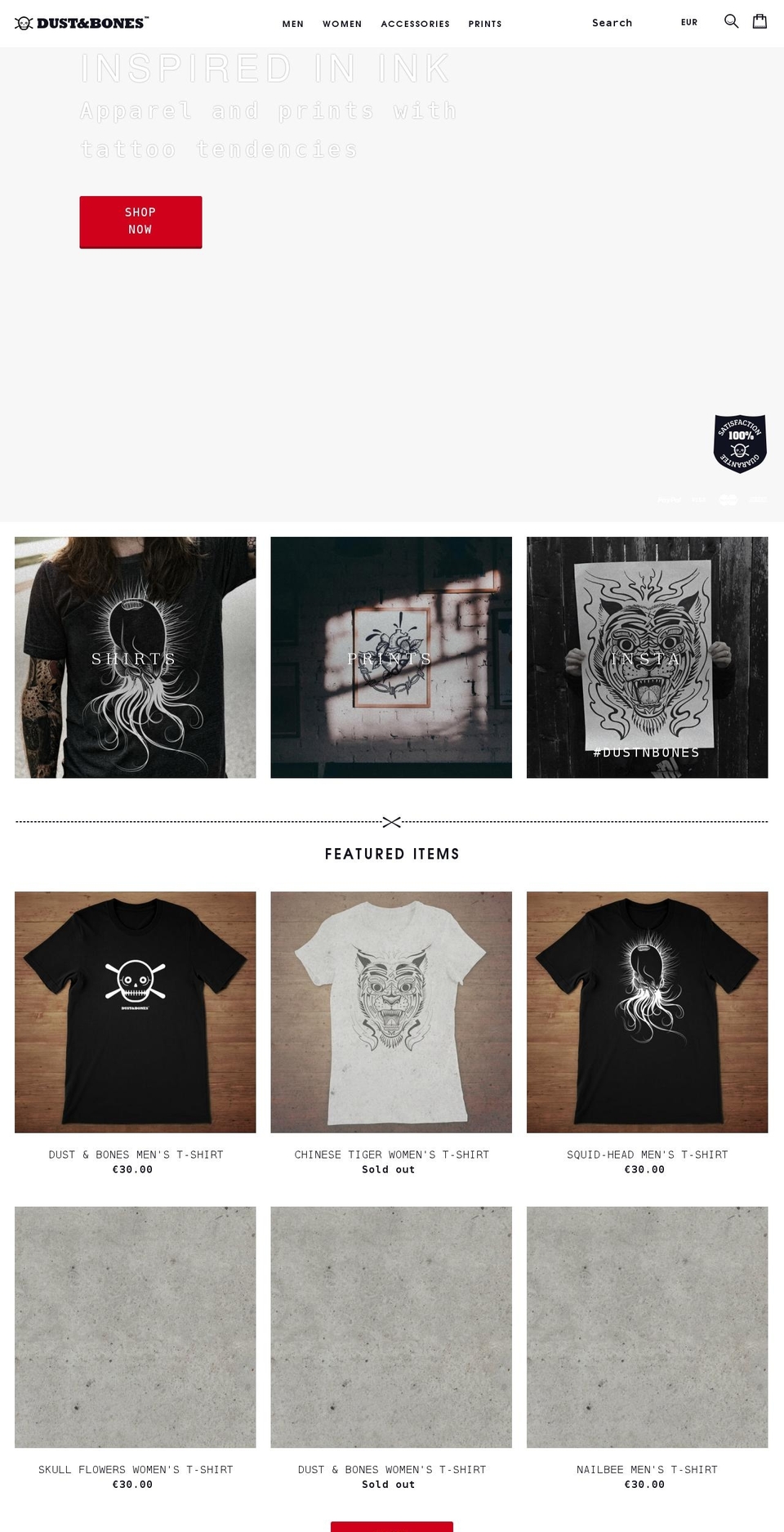 dust-n-bones.com shopify website screenshot