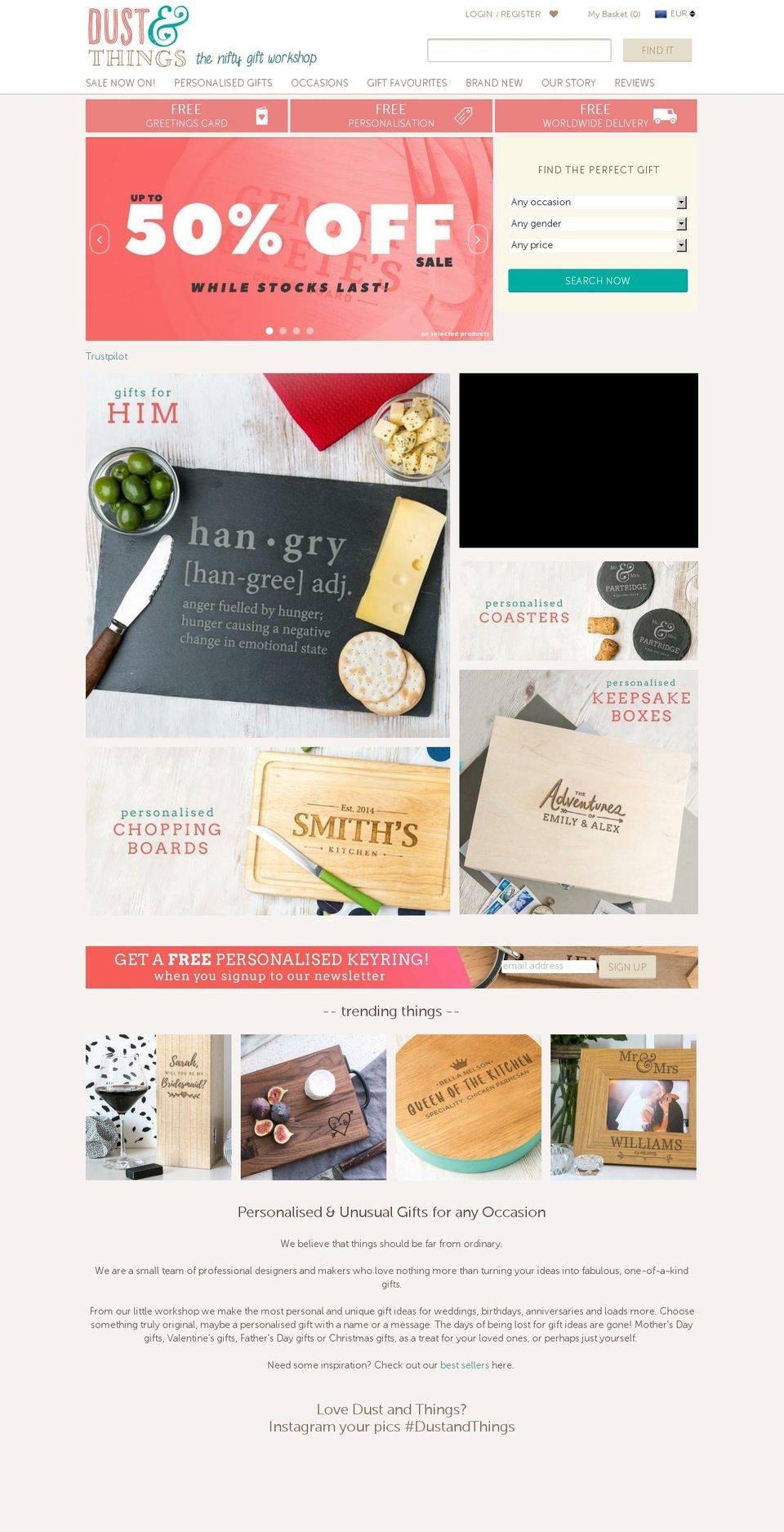UC Live Shopify theme site example dustandthings.myshopify.com