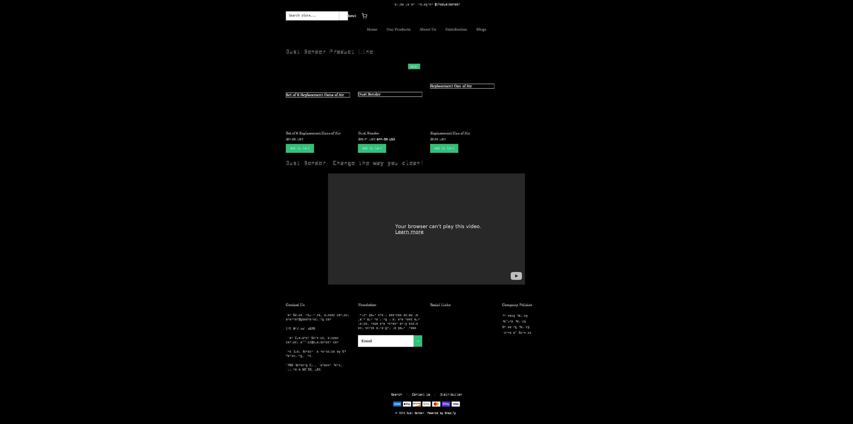 dustbender.com shopify website screenshot