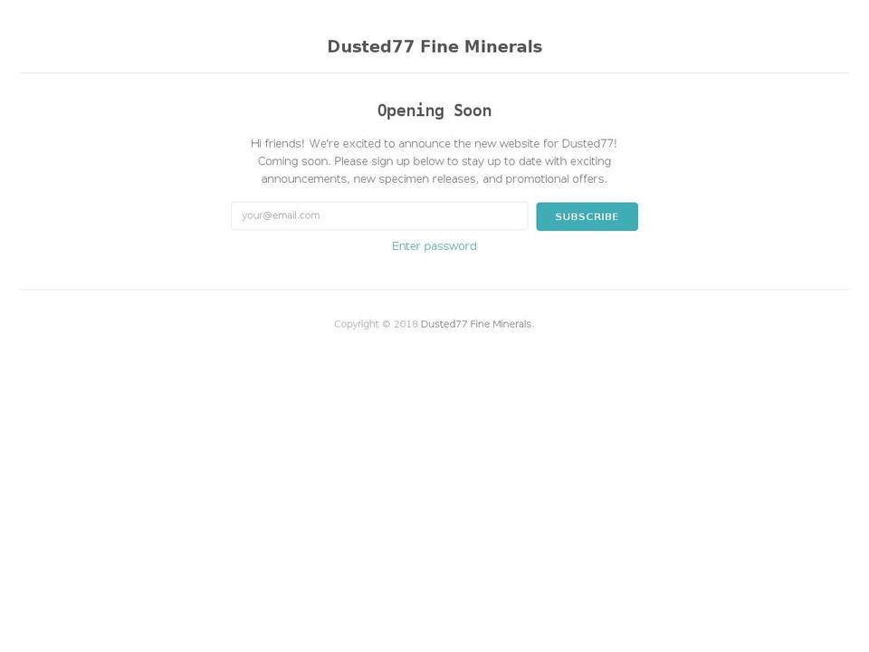 dusted77.com — Shopify storefront screenshot