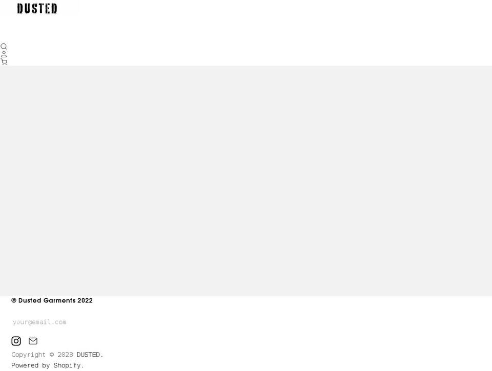 dustedgarments.com shopify website screenshot