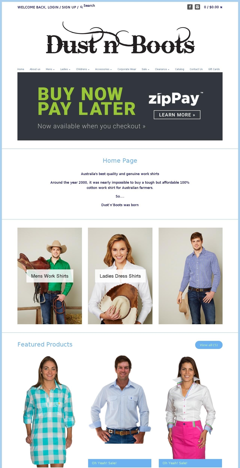 Icon Shopify theme site example dustnboots.com