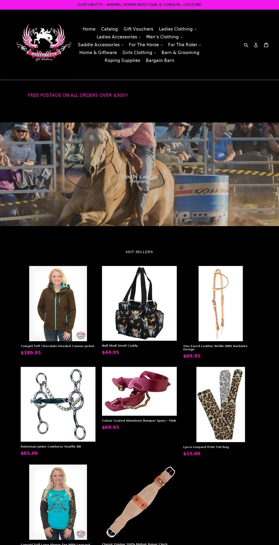 dustybutts.com — Shopify storefront screenshot