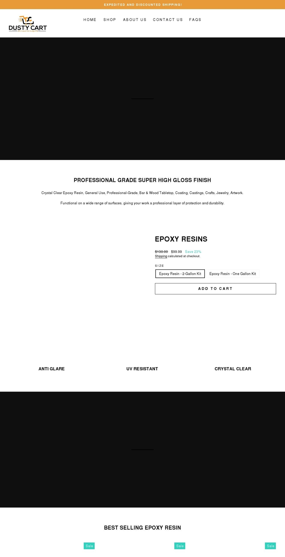 dustycart.com shopify website screenshot
