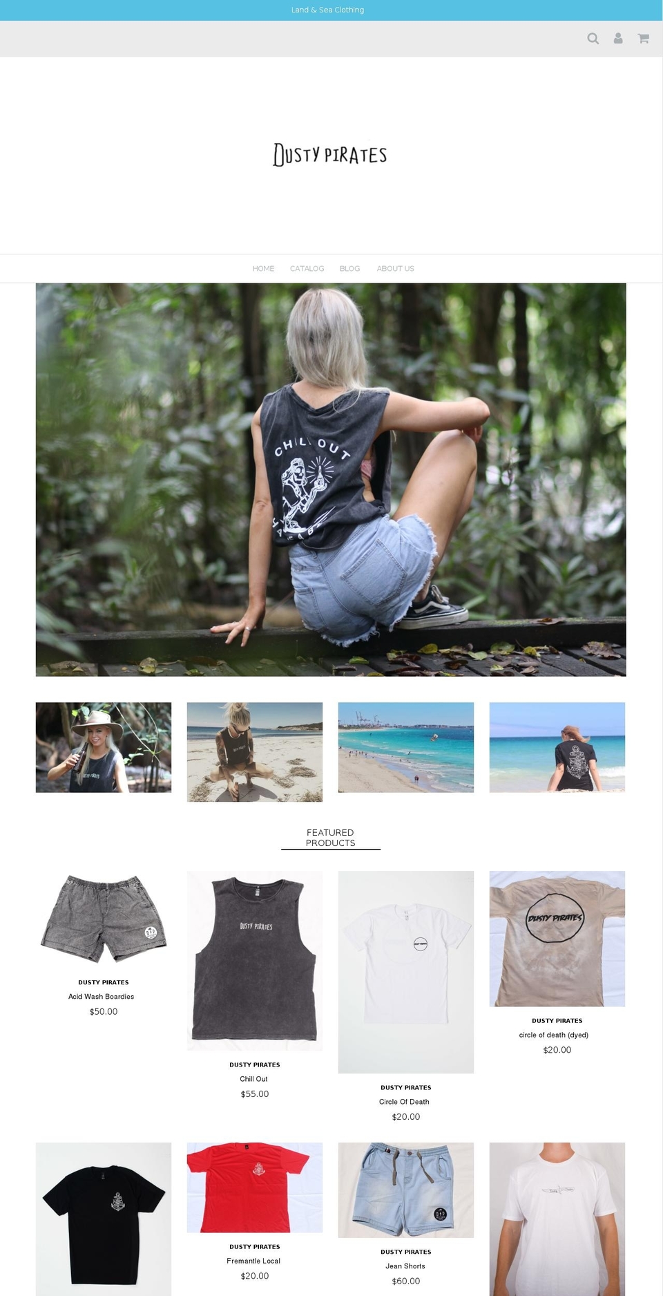 dustypirates.com shopify website screenshot