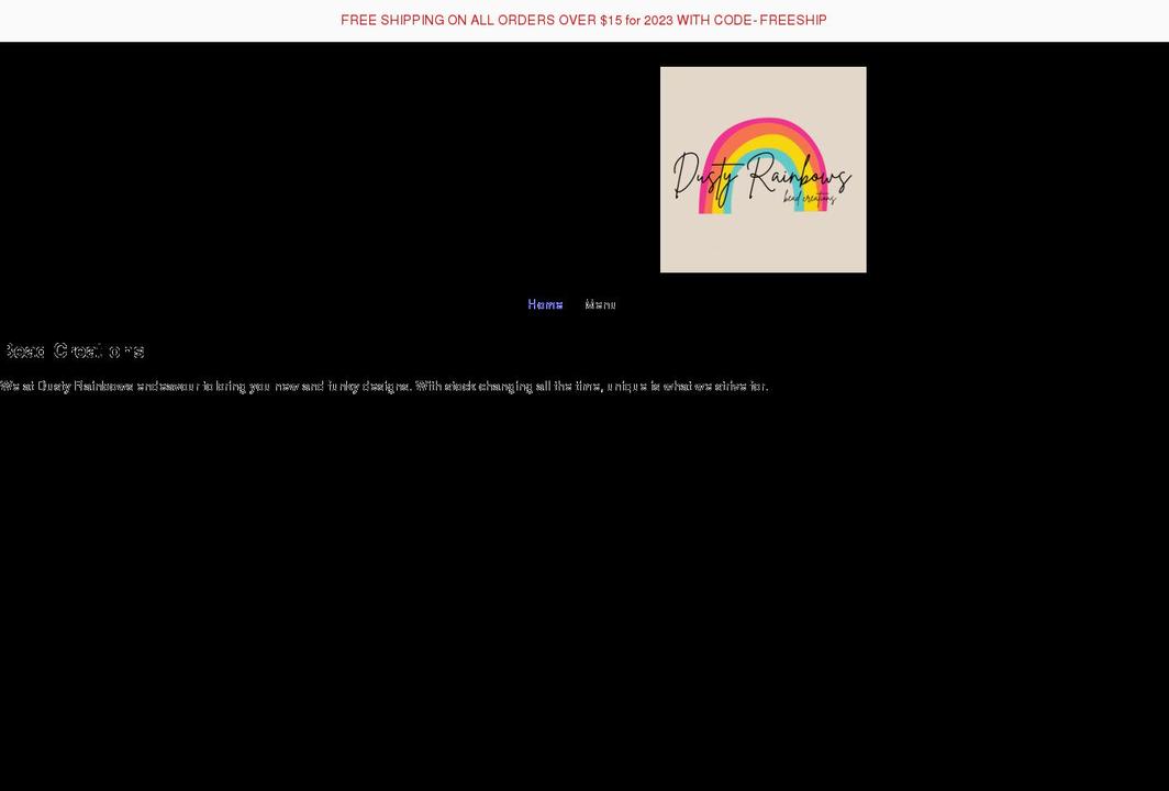 dustyrainbows.com shopify website screenshot