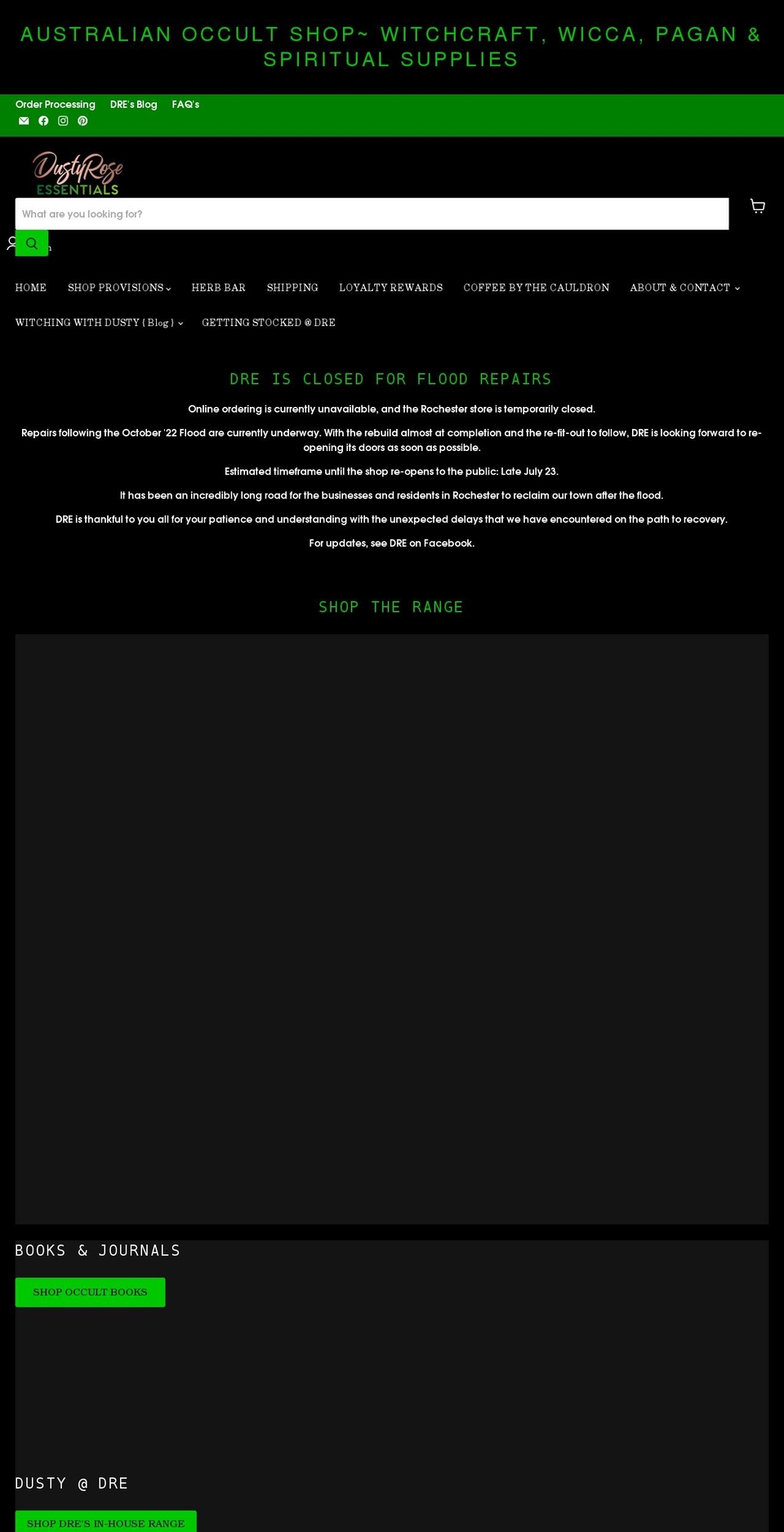 dustyroseessentials.com — Shopify storefront screenshot