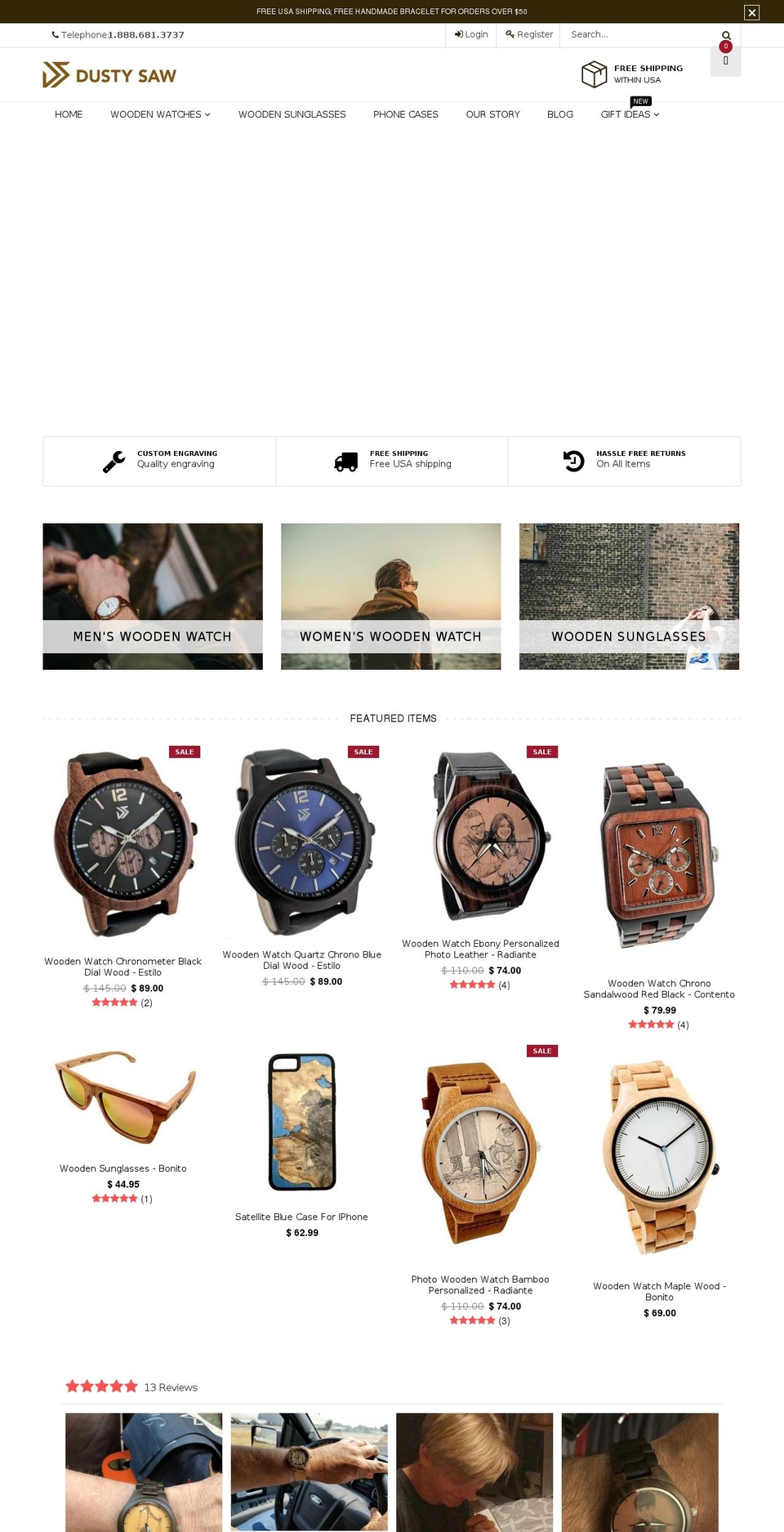 dustysaw.com shopify website screenshot