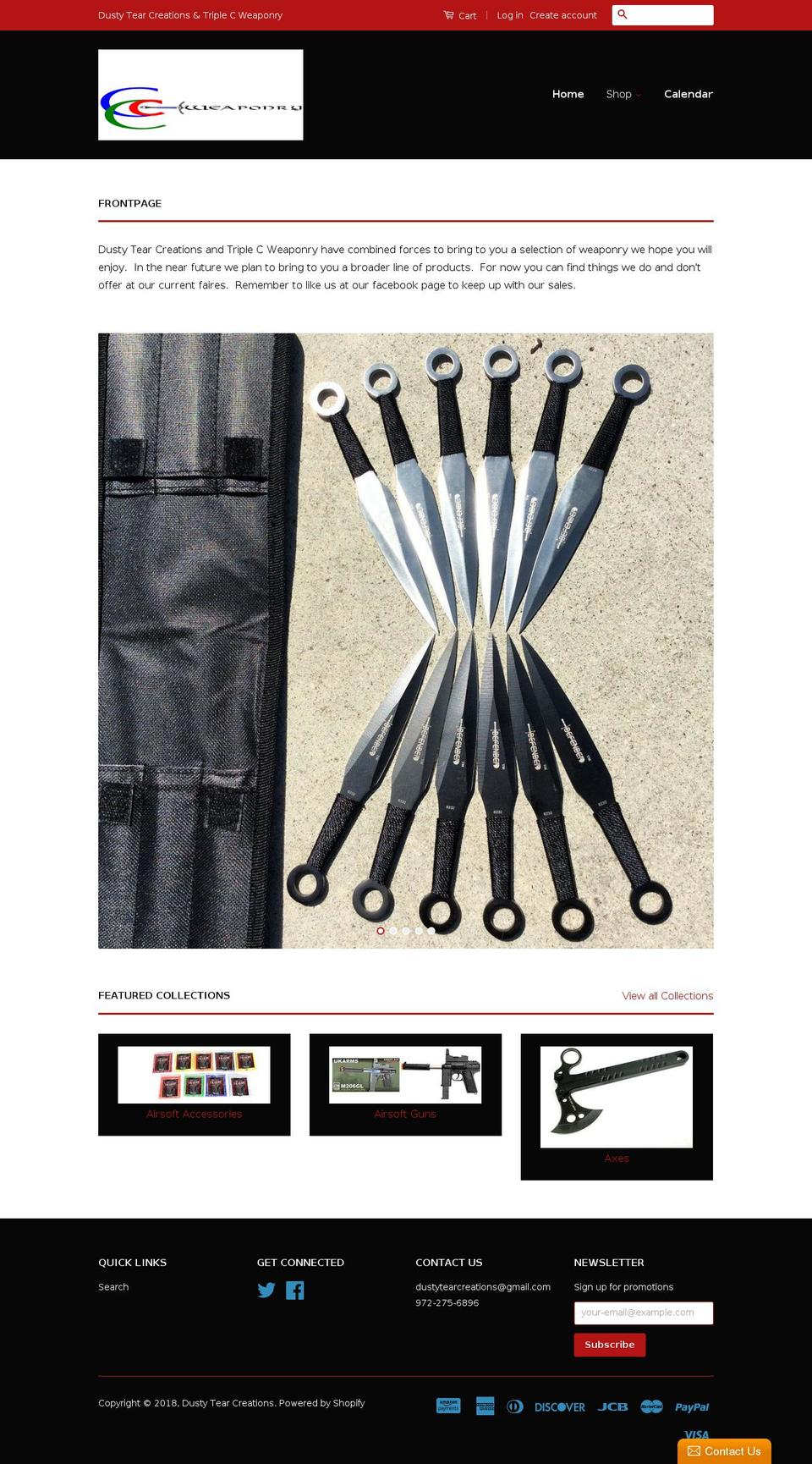 dustytearcreations.com shopify website screenshot