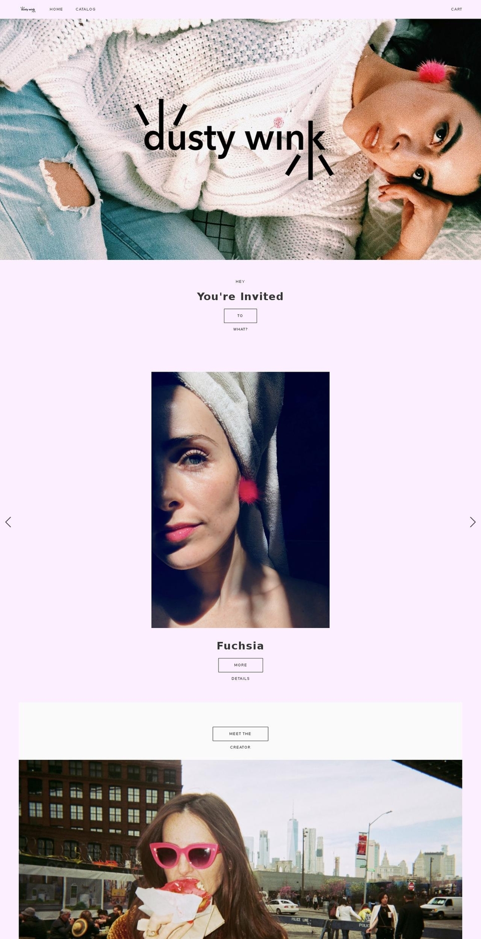 dustywink.com shopify website screenshot