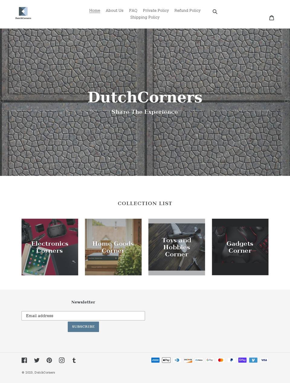 dutchcorners.com shopify website screenshot