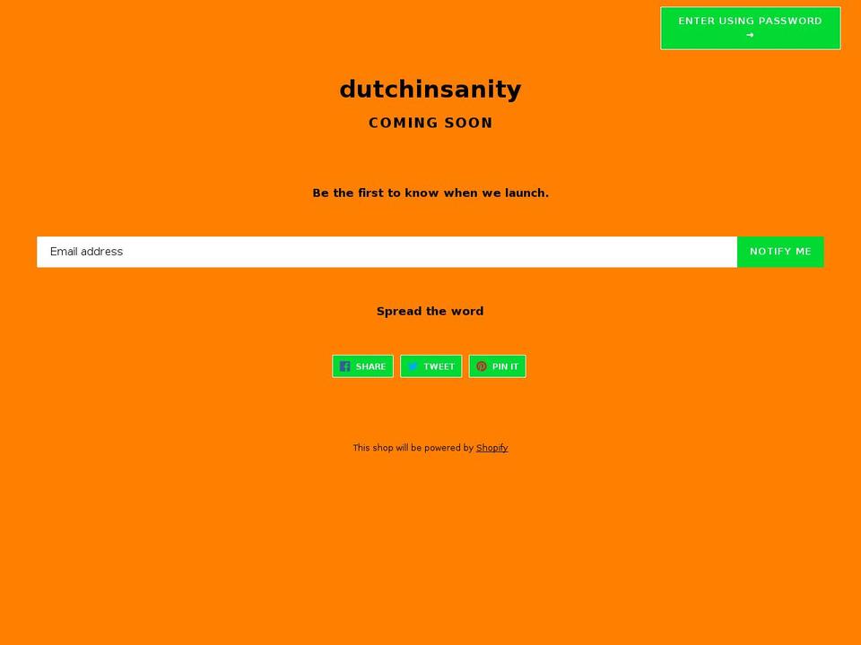 dutchinsanity.com shopify website screenshot