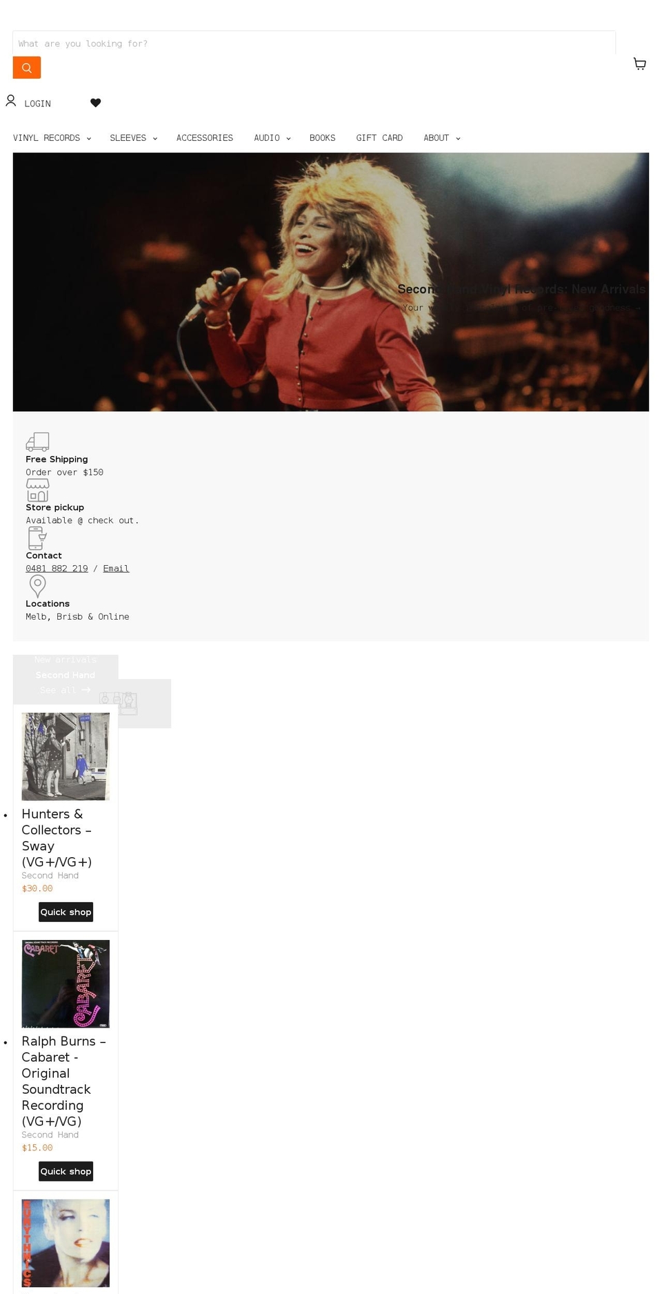 dutchvinyl.com.au shopify website screenshot