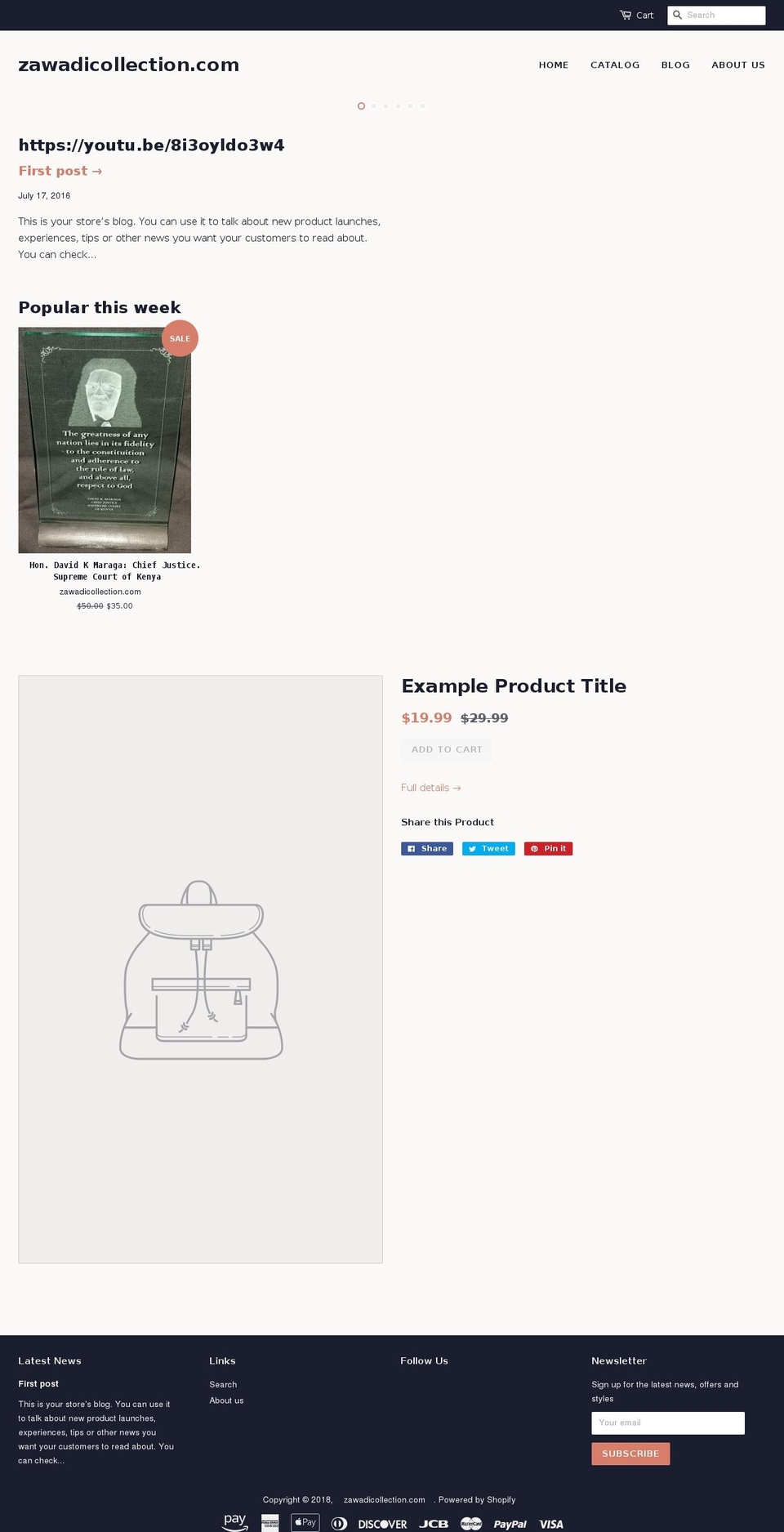 dutyandhonorcollection.com — Shopify storefront screenshot