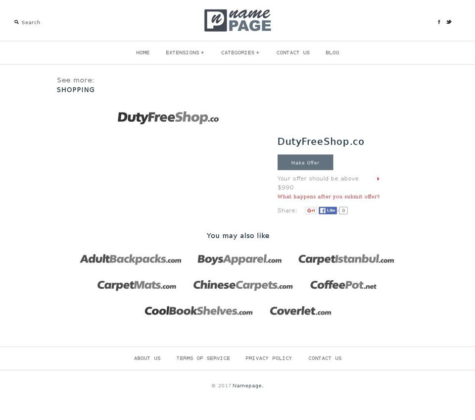 dutyfreeshop.co shopify website screenshot