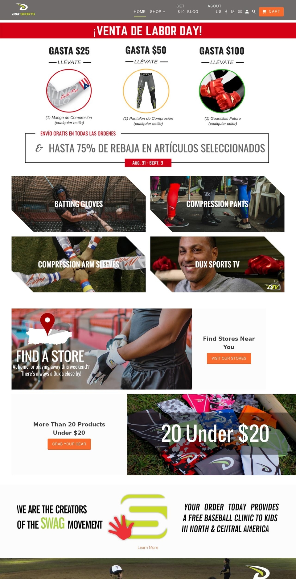 dux-sports.myshopify.com — Shopify storefront screenshot