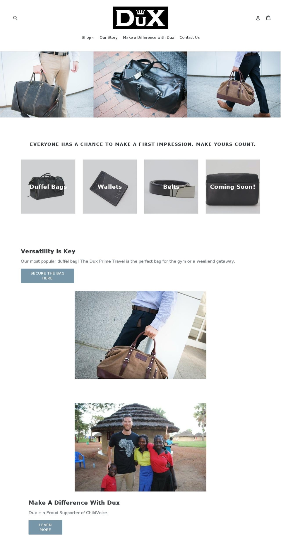duxbrands.com — Shopify storefront screenshot