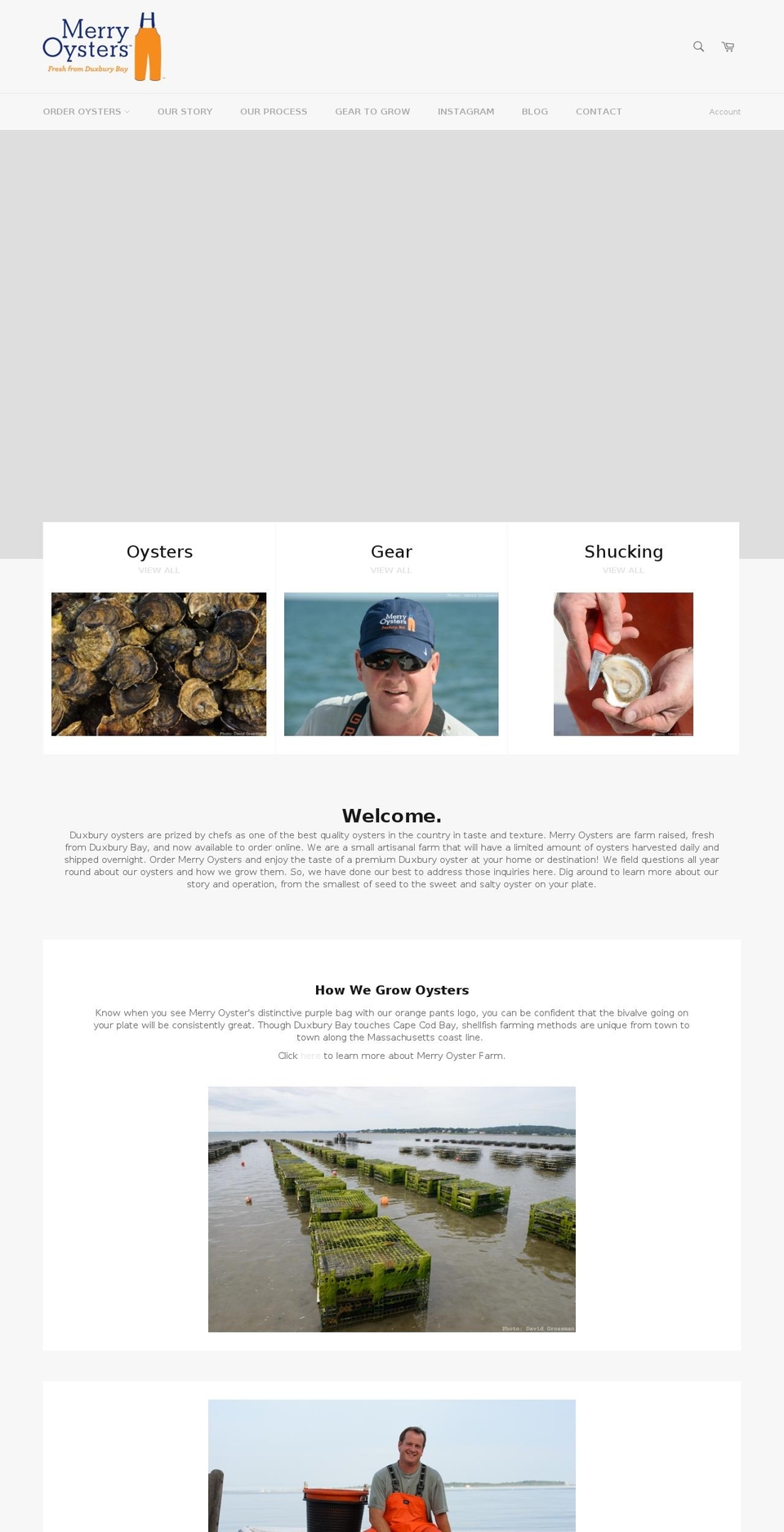 duxburybayoysters.com — Shopify storefront screenshot
