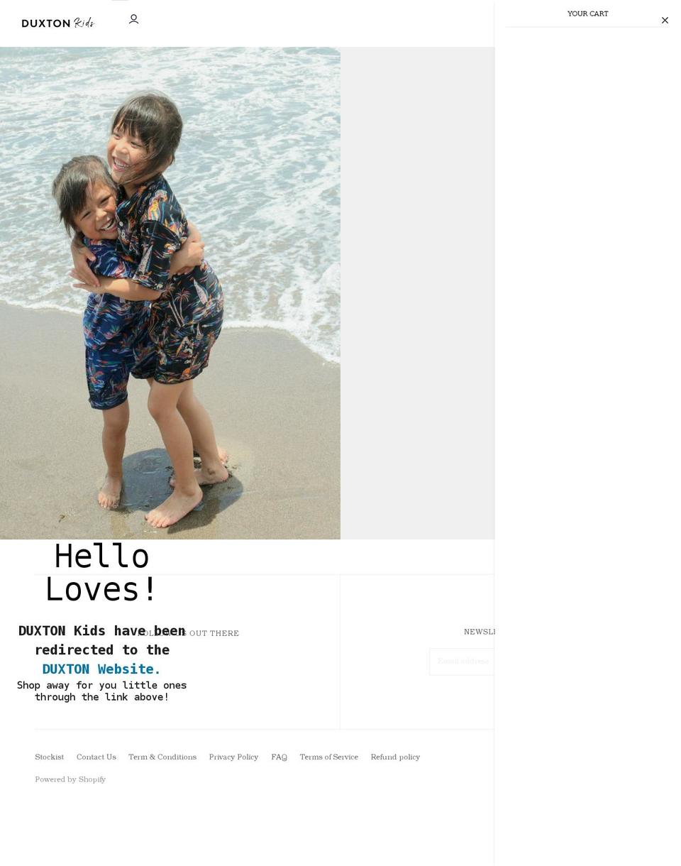 duxtonkids.com shopify website screenshot