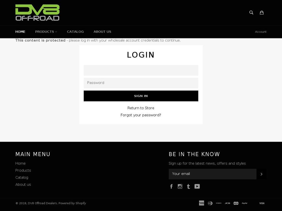 dv8dealers.com — Shopify storefront screenshot