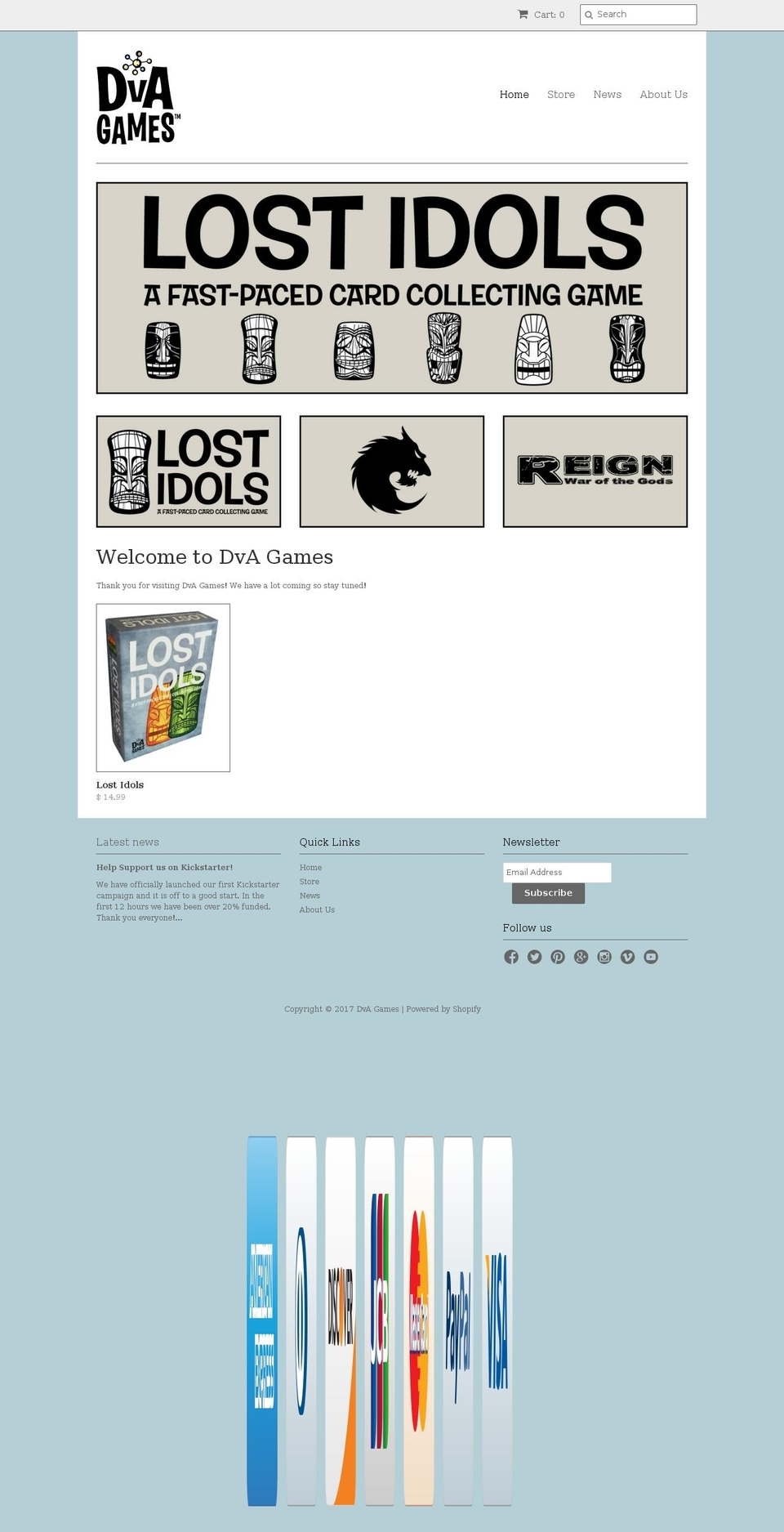 dvagames.com shopify website screenshot