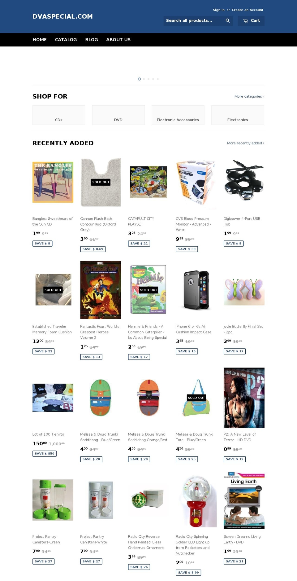 dvaspecial.com shopify website screenshot