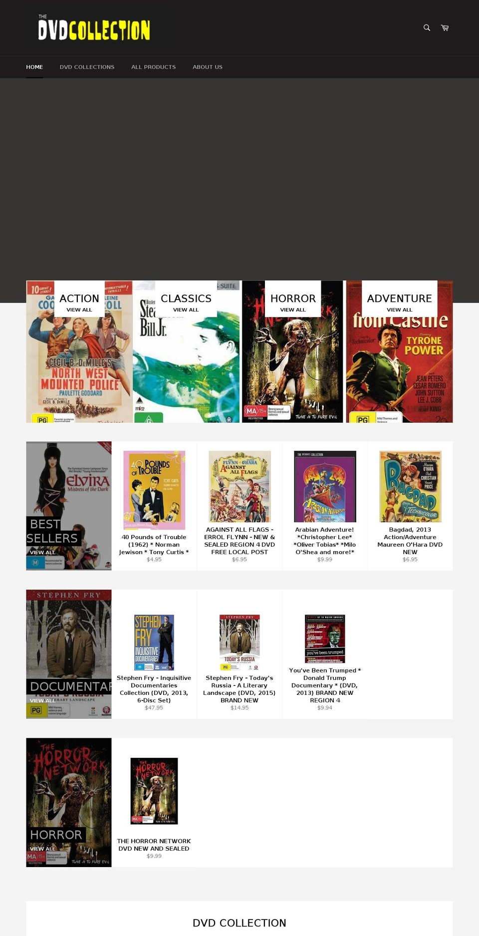 dvdcollection.com.au shopify website screenshot
