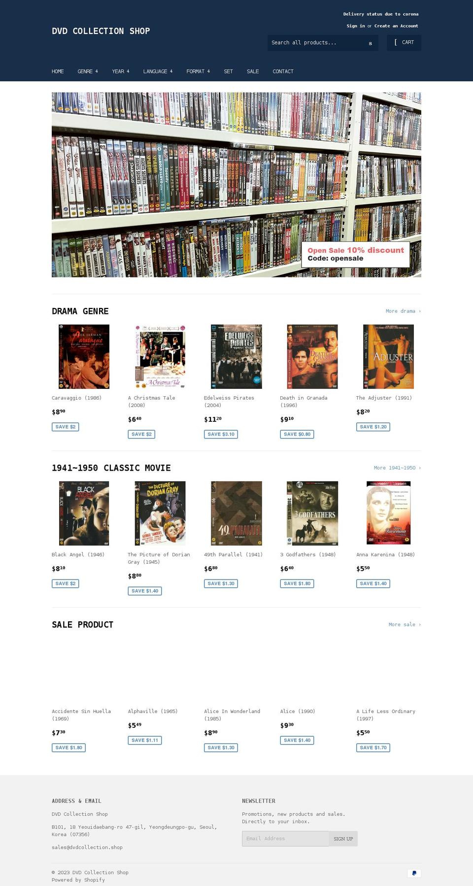 dvdcollection.shop shopify website screenshot