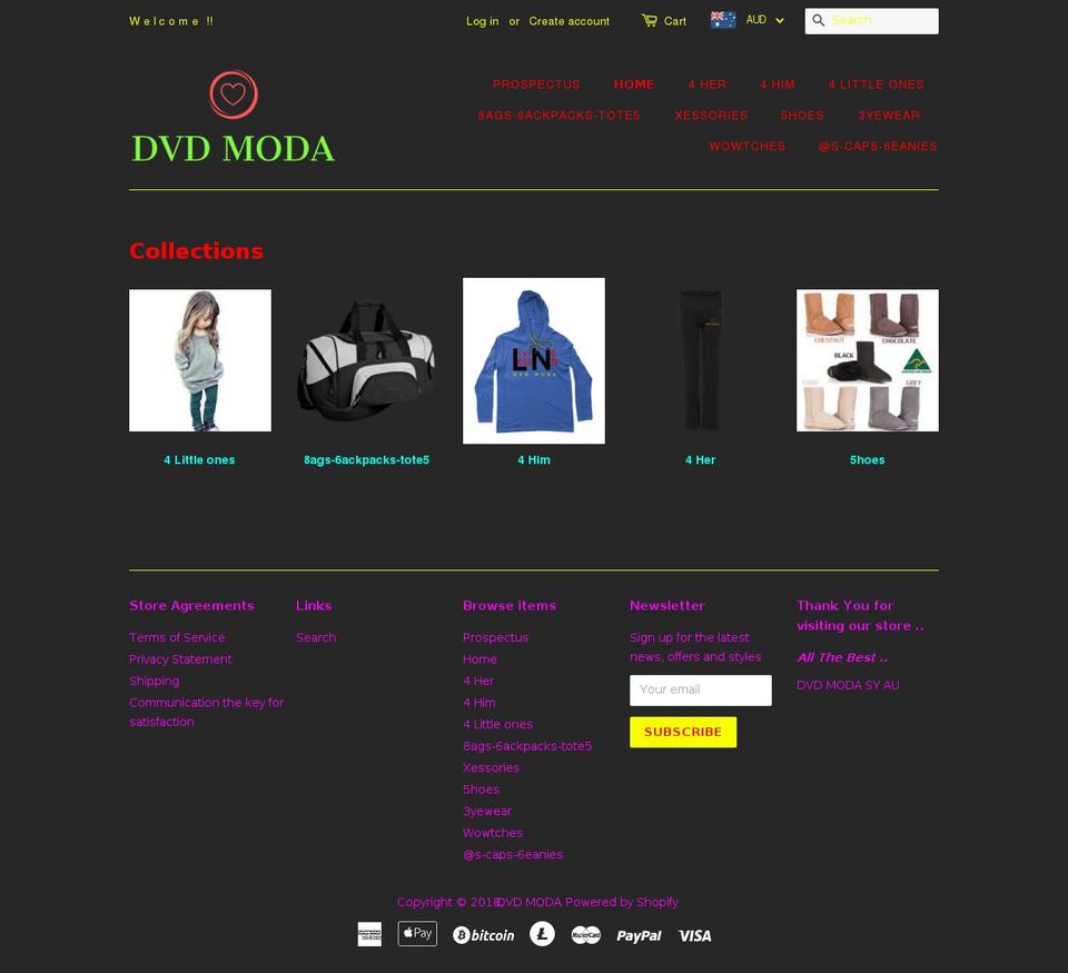 dvdmoda.com — Shopify storefront screenshot