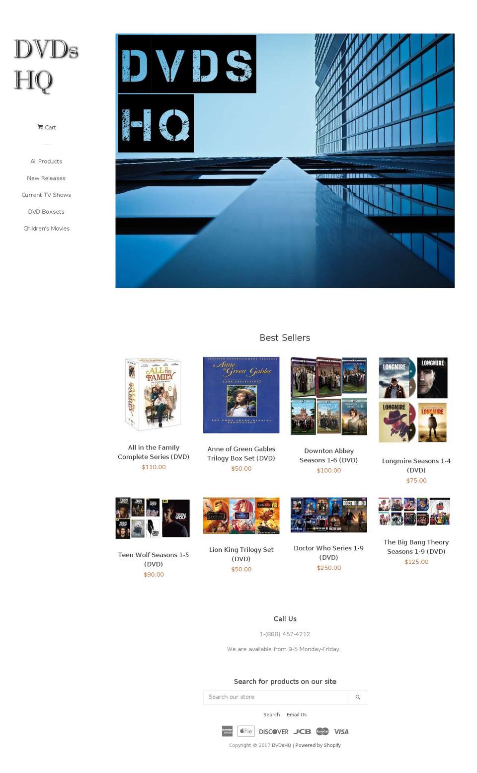 dvdshq.com shopify website screenshot