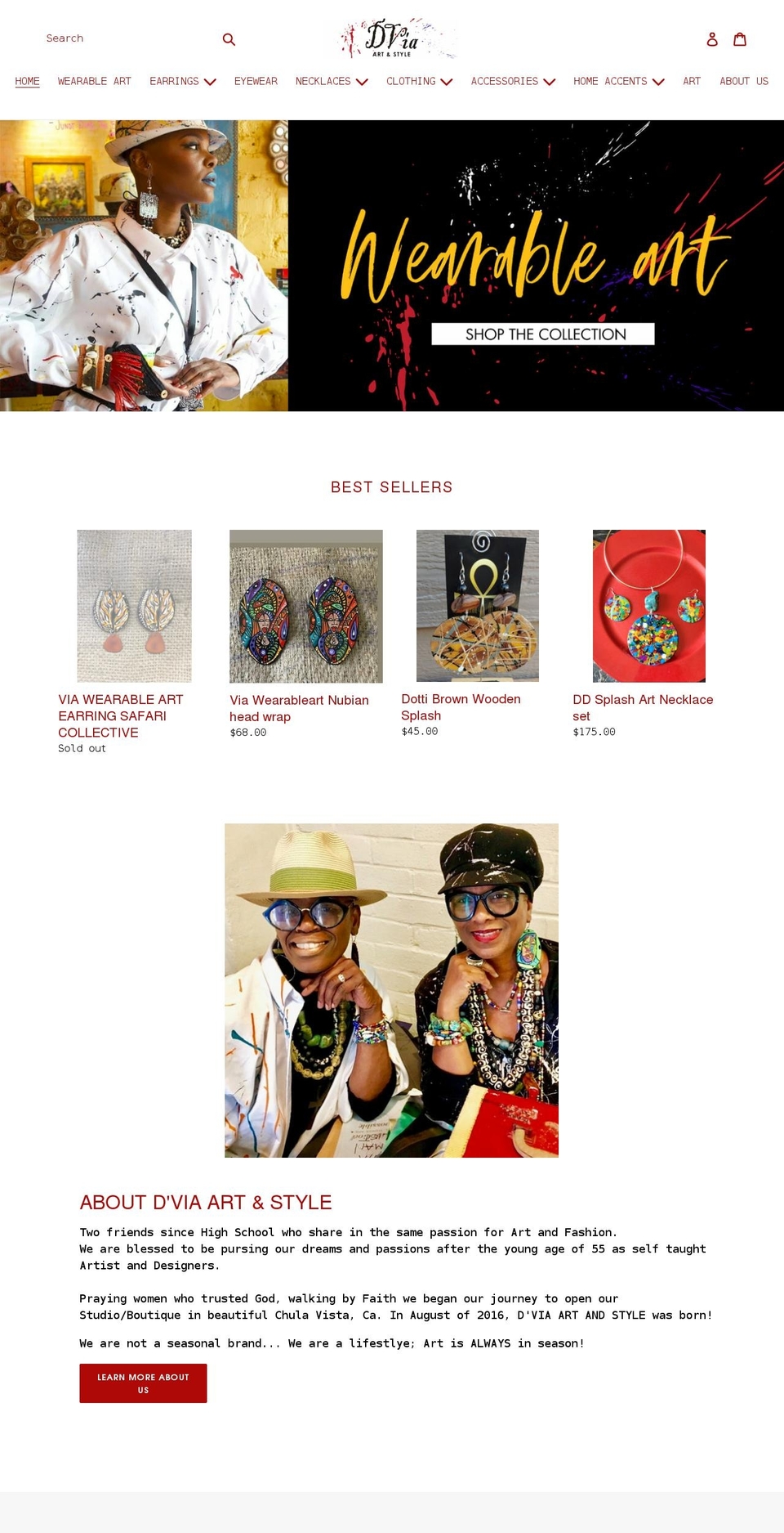 dviaartandstyle.com shopify website screenshot
