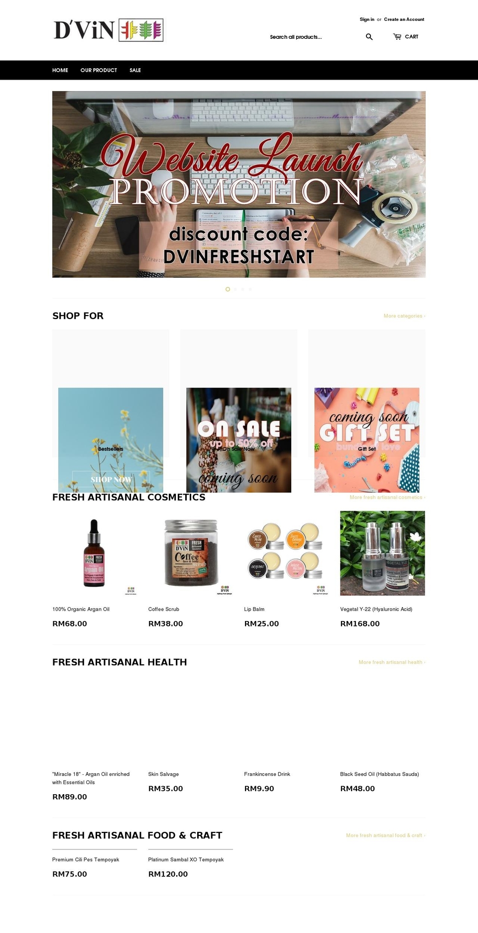 dvin.biz shopify website screenshot