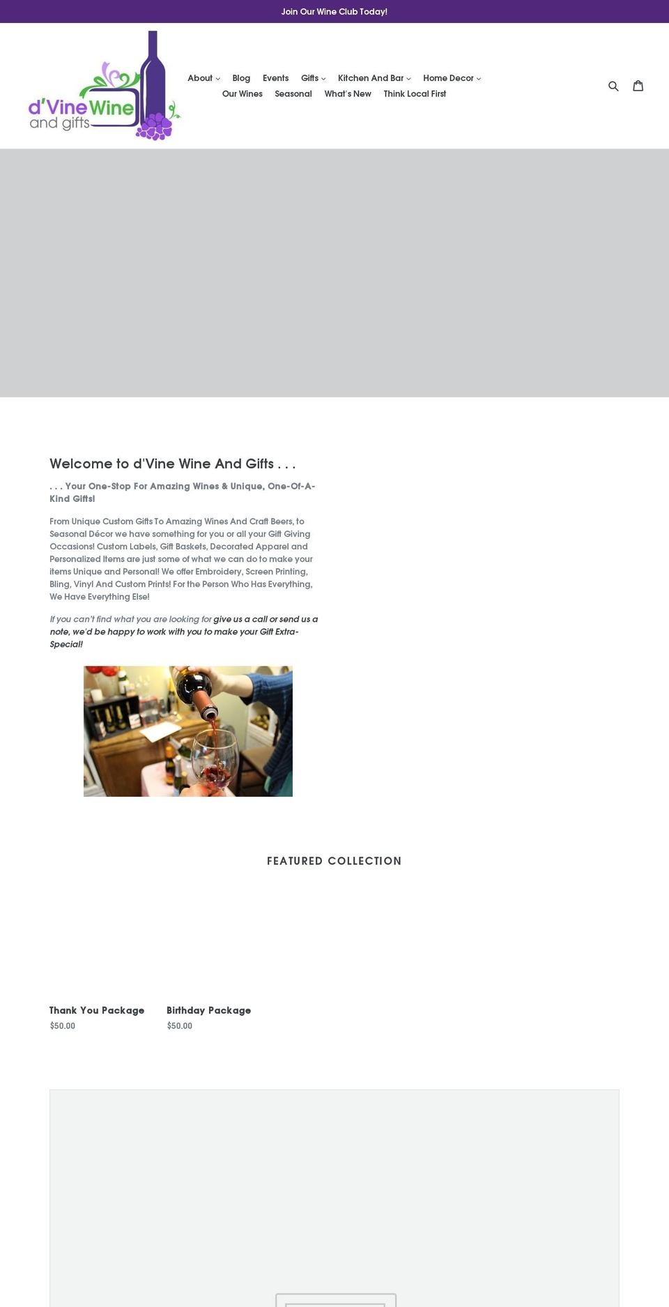 dvinewine.net shopify website screenshot