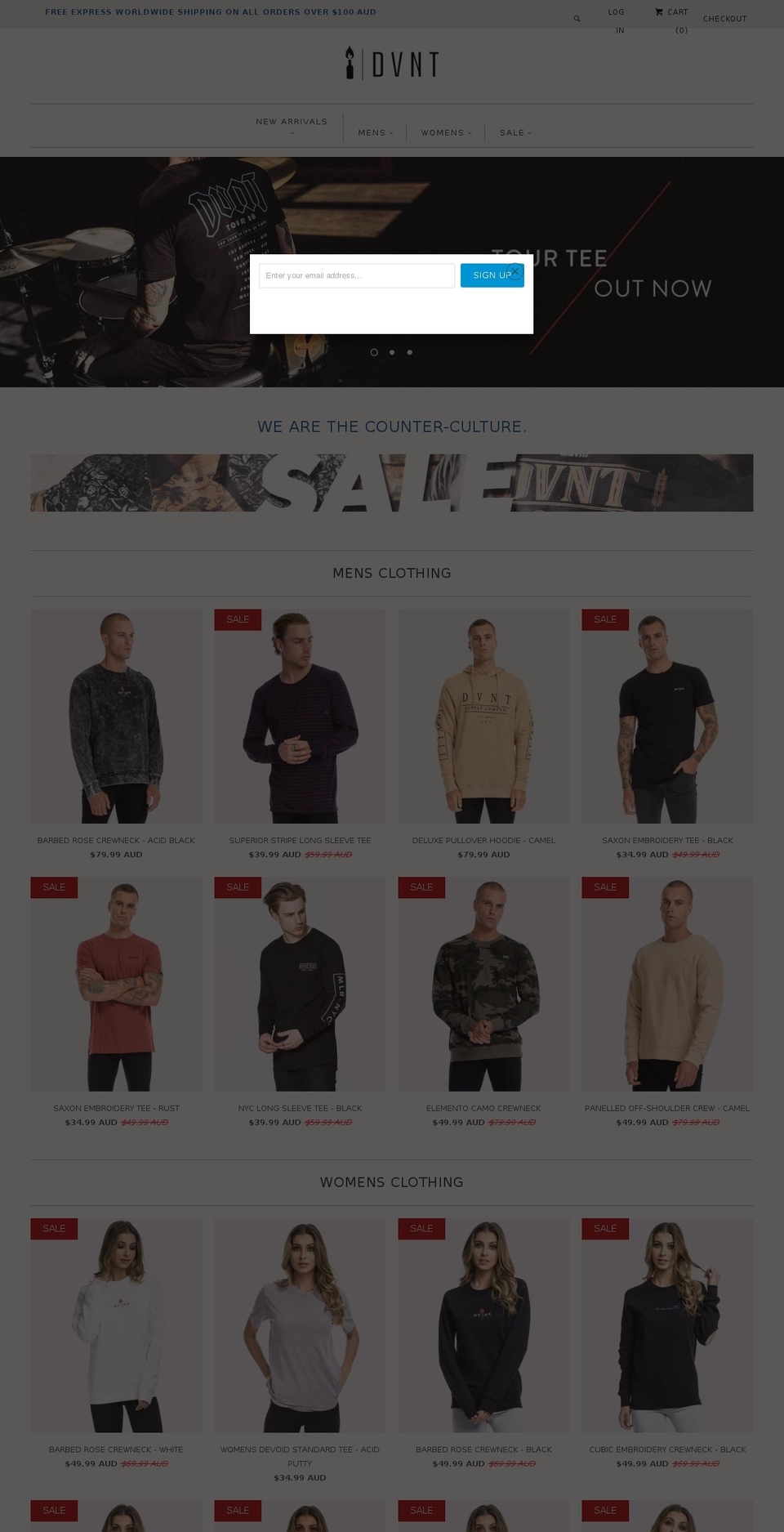 New Responsive 2018 V2 Shopify theme site example dvntclothing.com
